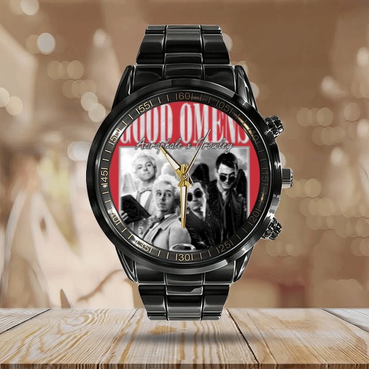 Discover Good Omens Movie Calendar Steel Band Watch, Aziraphale 2023 Movie Bootleg Calendar Steel Band Watch