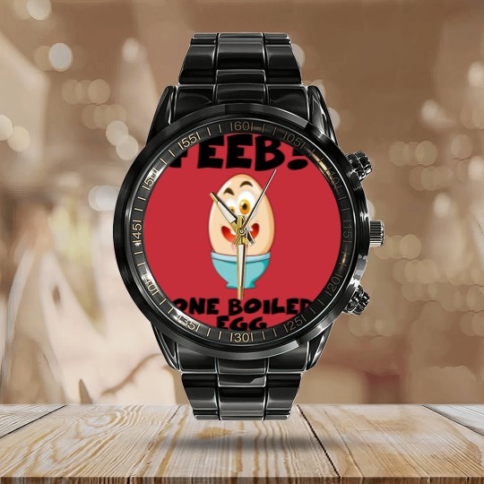 Discover Feeb...One Boiled Egg - Egg - Calendar Steel Band Watch
