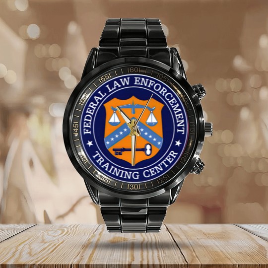 Discover FLETC Glynco Georgia Calendar Steel Band Watch