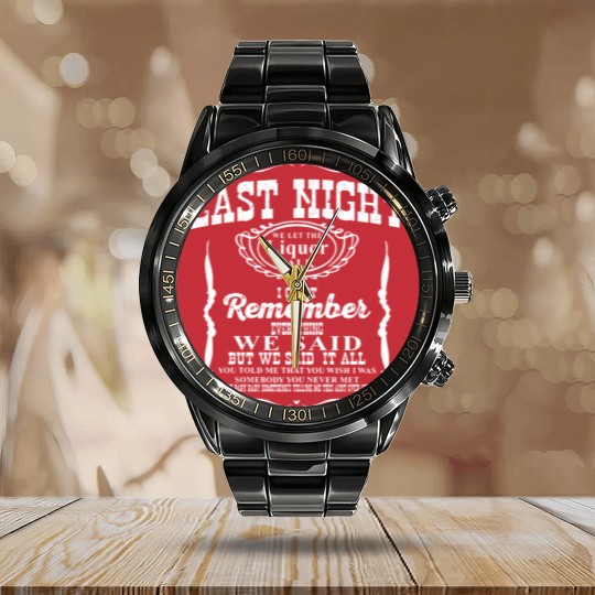 Discover Last Night We Let the Liquor Talk Whiskey Calendar Steel Band Watch Cotton T Wallen Calendar Steel Band Watch Raised on Country Music Calendar Steel Band Watch Wild West Women Western