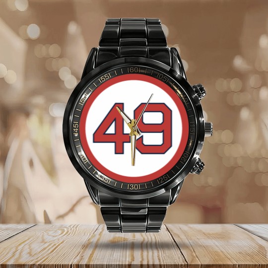 Discover Tim Wakefield 49 Jersey Number (2) 6+4+3=2 Boston Calendar Steel Band Watch
