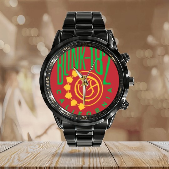 Discover Blink-128 Calendar Steel Band Watch, Smiley Face Calendar Steel Band Watch, Rock Show Calendar Steel Band Watch,