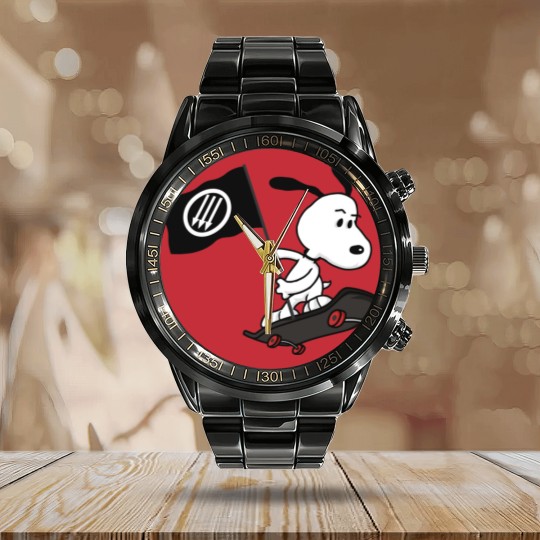 Discover Antifa anti-fascist dog Calendar Steel Band Watch