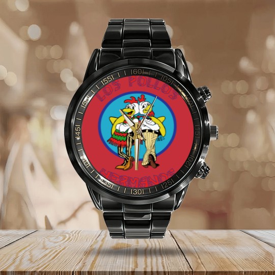 Discover Los Pollos Hermanos Men's Calendar Steel Band Watch, Los Pollos H