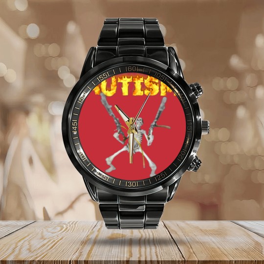 Discover autism skeleton meme t Calendar Steel Band Watch