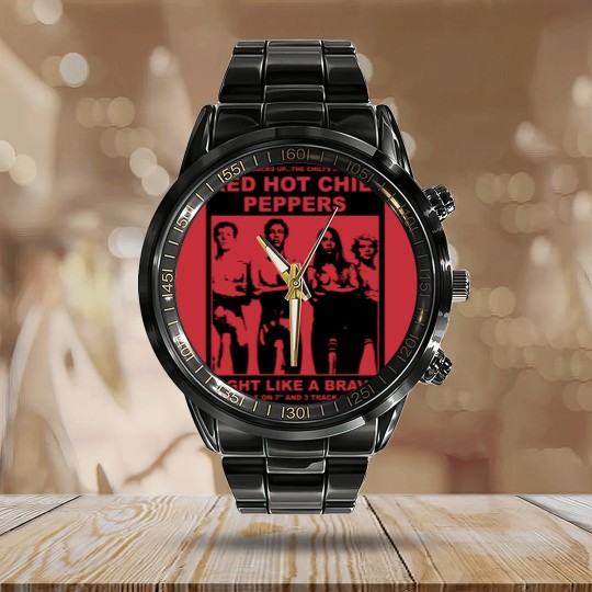 Discover Red Hot Chili 90s Vintage Style Unisex Calendar Steel Band Watch, RHCP Calendar Steel Band Watch