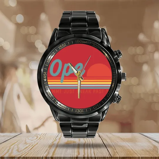 Discover Men Funny Midwest Gift, Ope Just Gonna Sneak Right Calendar Steel Band Watch