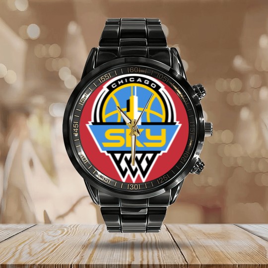 Discover My love Chicago Skies Basketball Calendar Steel Band Watch