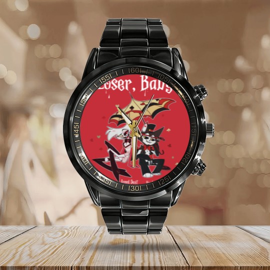 Discover Loser Baby Calendar Steel Band Watch, Angel Dust & Husk Calendar Steel Band Watch, Angel Dust Hazbin Hotel