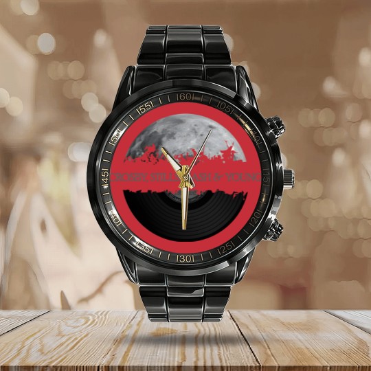 Discover Crosby, Stills, Nash Young moon - Crosby Stills Nash Young Moon - Calendar Steel Band Watch