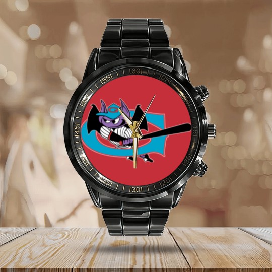 Discover Game of Greensboro Bats Baseball Calendar Steel Band Watch