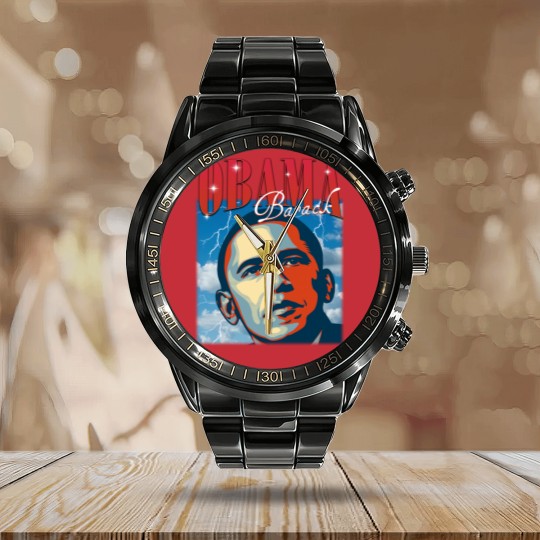 Discover RETRO BARACK OBAMA Calendar Steel Band Watch | Vintage Obama Calendar Steel Band Watch Retro 90s