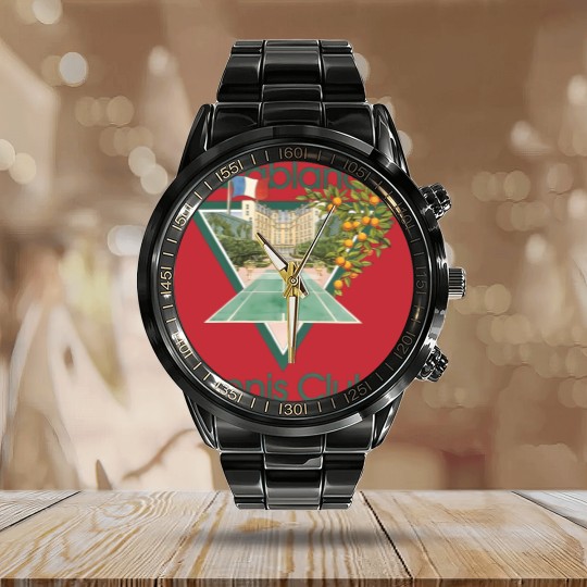 Discover Vintage Casablanca Tennis Club Calendar Steel Band Watch