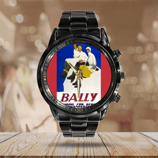 Discover Bally Shoes, Poster Calendar Steel Band Watch
