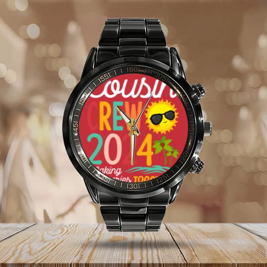 Discover Cousin Crew 2023 Summer Vacation Beach Family Trip Matching Calendar Steel Band Watch