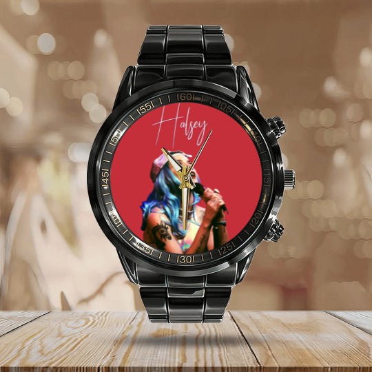 Discover Halsey Vintage Style Photoshoot Calendar Steel Band Watch, Halsey Aesthetic Calendar Steel Band Watch