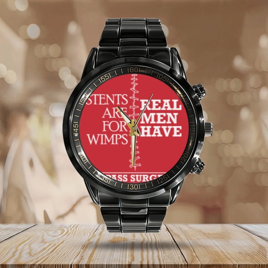 Discover Real Men Have Bypass Surgery Open Heart Surgery Calendar Steel Band Watch