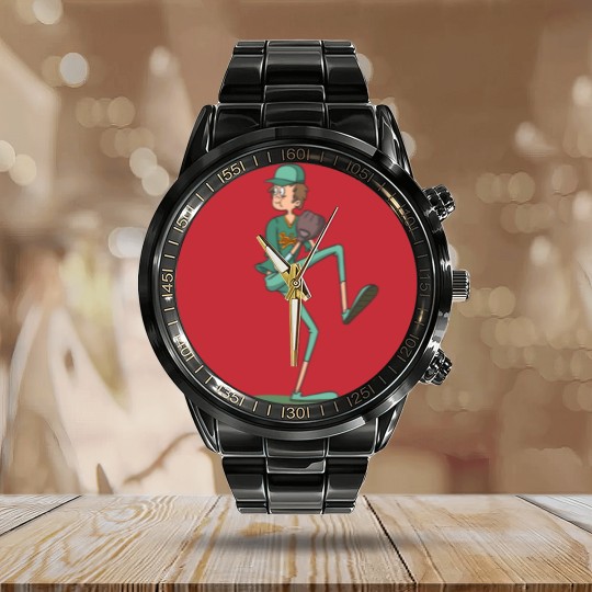 Discover Baseball pitcher throwing Calendar Steel Band Watch