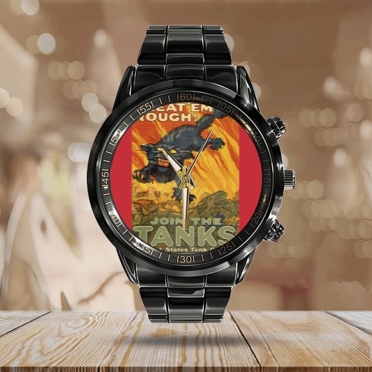 Discover WW1 Propaganda - US Military Vintage Calendar Steel Band Watch