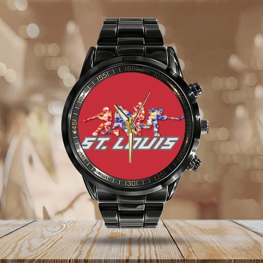 Discover St. Louis Sports Calendar Steel Band Watch