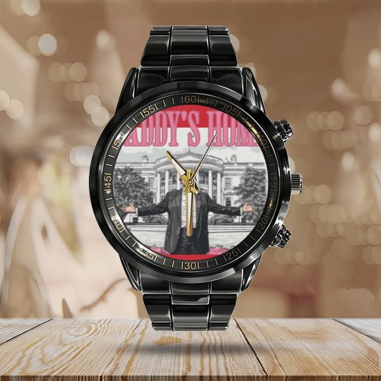 Discover Daddys Home Trump 2024 Calendar Steel Band Watch