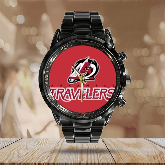 Discover Arkansas Travelers Calendar Steel Band Watch