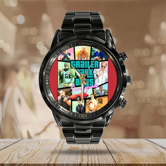 Discover trailer park biys Calendar Steel Band Watch