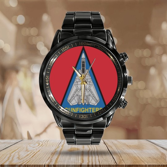 Discover Tomcat VF-124 Gunfighters Calendar Steel Band Watch