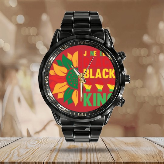 Discover Juneteenth 2023 Celebration, Black Independence Day Unisex Calendar Steel Band Watch, Freeish Calendar Steel Band Watch