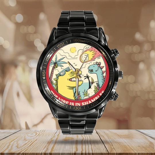 Discover the vibe is in shambles Calendar Steel Band Watch