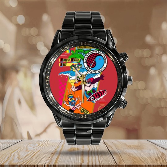 Discover T C Town and Country Surf Designs Vintage Replica Calendar Steel Band Watch