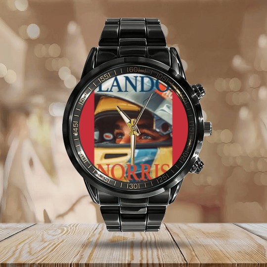 Discover Lando Norris Calendar Steel Band Watch, Racing Team Calendar Steel Band Watch, Driver Calendar Steel Band Watch, Fan Gift