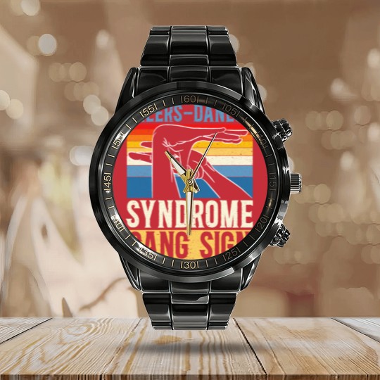Discover Ehlers-Danlos Syndrome Gang Sign EDS HSD Calendar Steel Band Watch