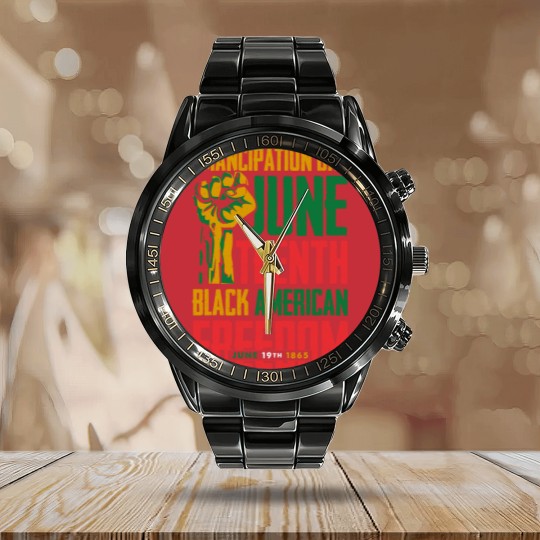 Discover Juneteenth Calendar Steel Band Watch Women Juneteenth
