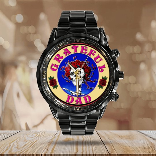 Discover Grateful Dad Calendar Steel Band Watch