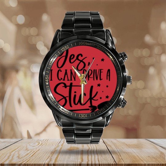 Discover I drive Stick Calendar Steel Band Watch, Halloween Calendar Steel Band Watch, Cute Halloween Calendar Steel Band Watch