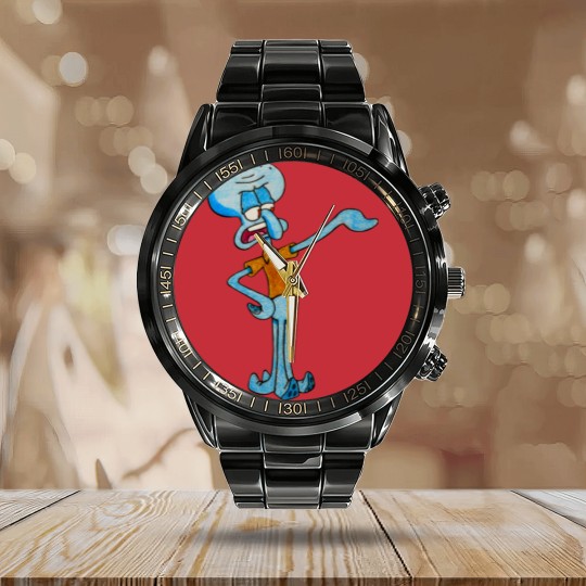 Discover Grumpy Squidward - Squidward - Calendar Steel Band Watch