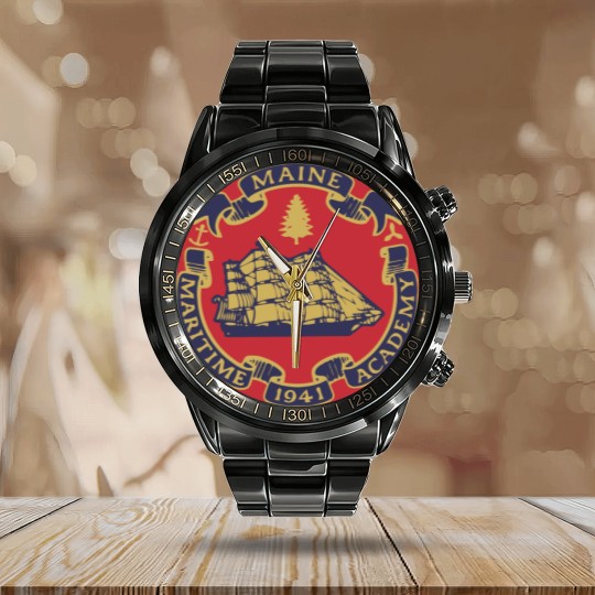Discover Maine Maritime Academy Calendar Steel Band Watch