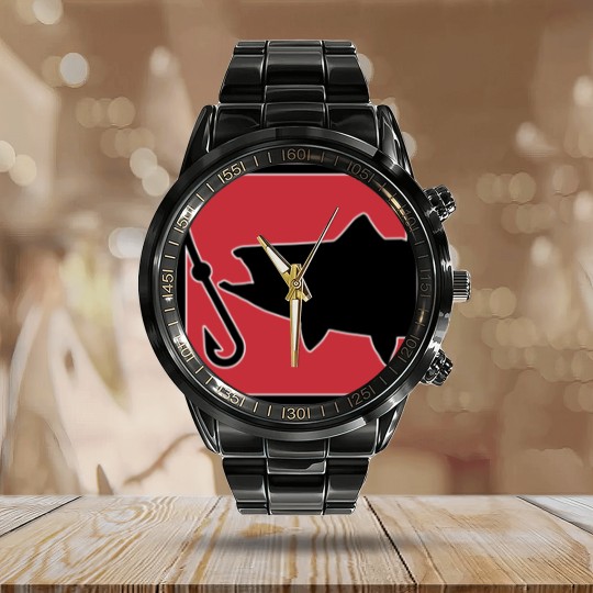 Discover fishing - Fishing - Calendar Steel Band Watch