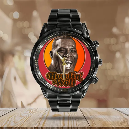Discover Retro Howlin&39; Wolf Tribute Calendar Steel Band Watch