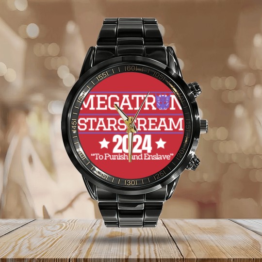 Discover Megatron Starscream 2024 Calendar Steel Band Watch, Transformers, Decepticons, Funny Poltical Calendar Steel Band Watch
