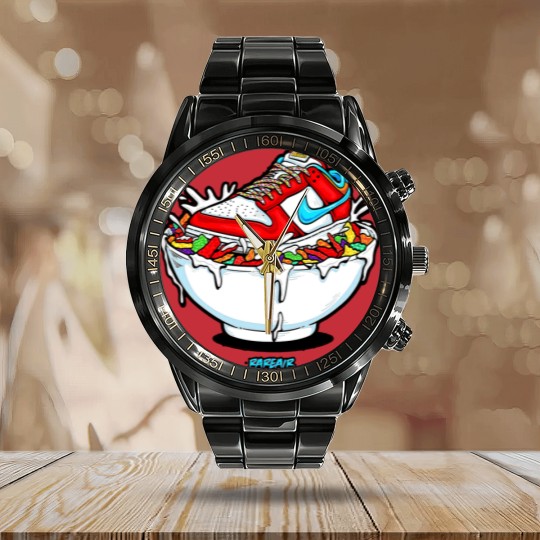 Discover Fruity Pebbles Dunk Sneaker Match Red Fruity Pebbles Bowl3 Calendar Steel Band Watch