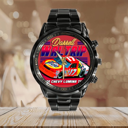 Discover Darrell Waltrip 90s Retro Calendar Steel Band Watch