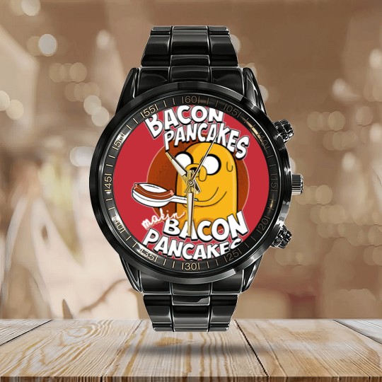 Discover Makin_ Bacon Pancakes Calendar Steel Band Watch
