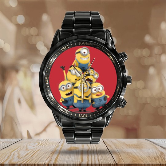 Discover Minions Despicable Me Minions Adult Calendar Steel Band Watch Yellow NEW