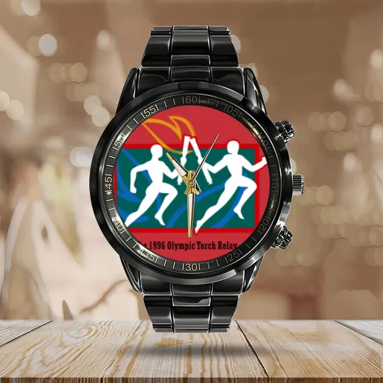 Discover 1996 Summer Olympics torch relay Calendar Steel Band Watch