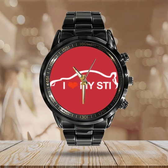Discover STI Impreza "I love my STI" Calendar Steel Band Watch
