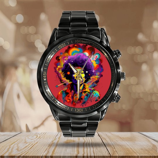 Discover jimmy hendrix Calendar Steel Band Watch