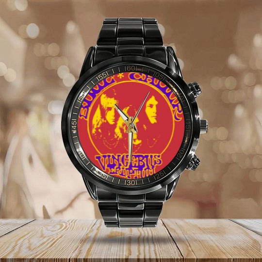 Discover Blue Cheer Cream Band Calendar Steel Band Watch