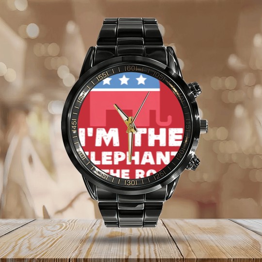 Discover I'm The Elephant In The Room Republican Gift Calendar Steel Band Watch